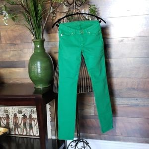 Green jean pants size 0